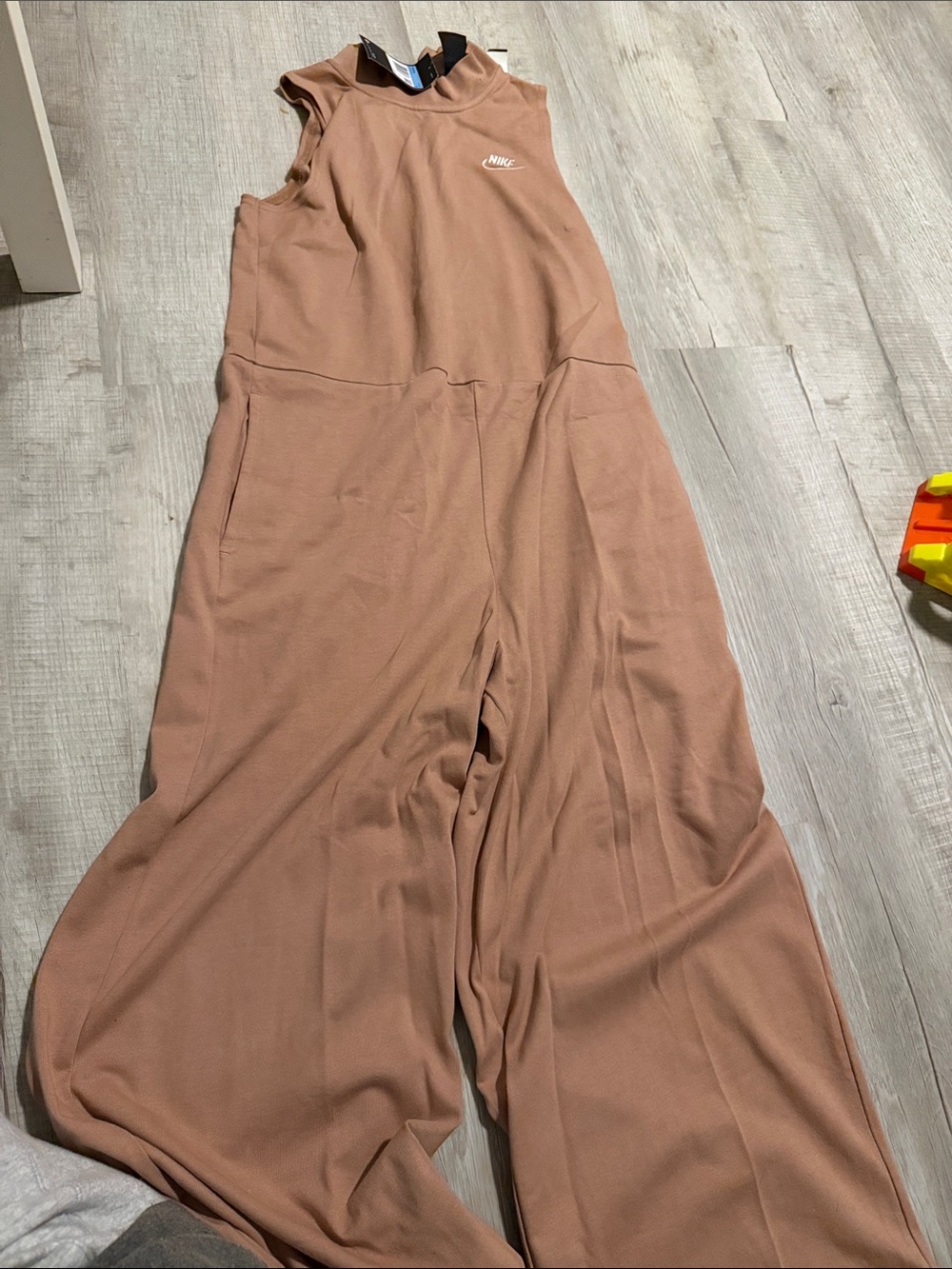 Nike Sleeveless Wide-Leg Jumpsuit — Mauve Brown